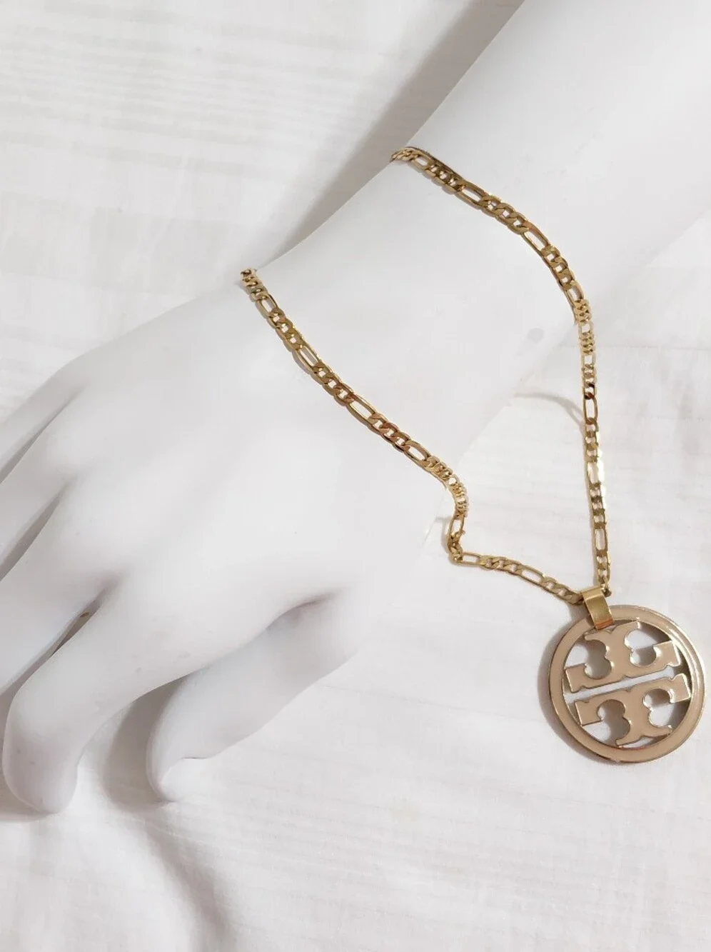 Tory Burch Gold Logo Necklace